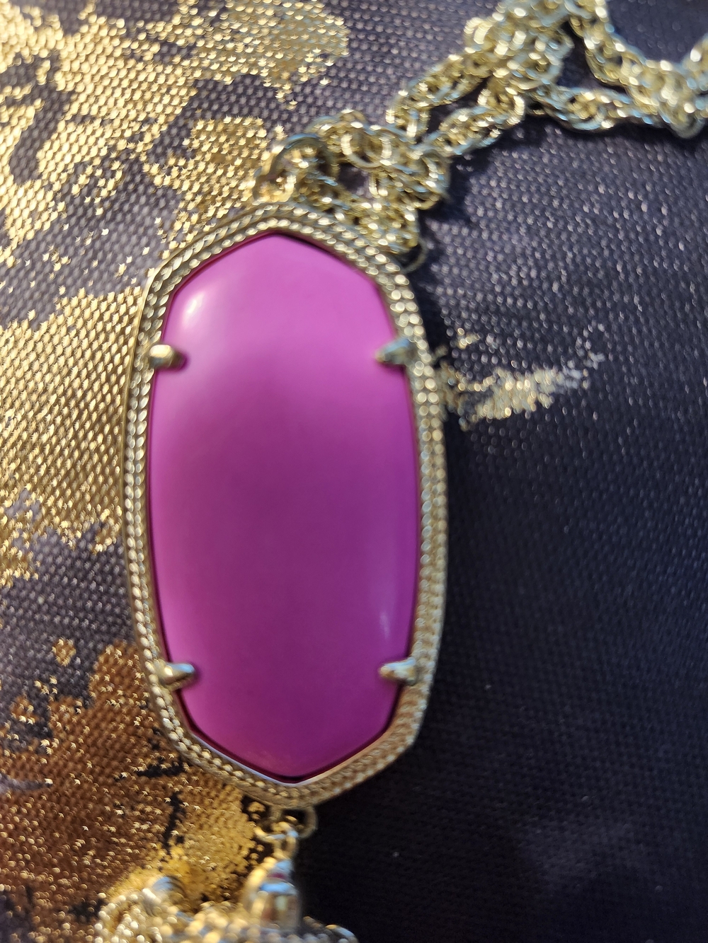 Kendra Scott Gold Tassel Necklace with Pink Pendant - Picture 12 of 16